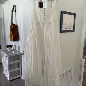Anthropologie Asymmetrical Pilcro White Babydoll Dress sz XL